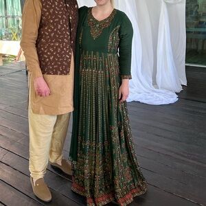 Green Anarkali Suit - Indian formal dress